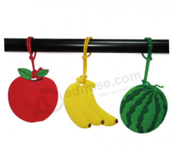 3D漫画美しいフルーツの形のシリコーン荷物タグ