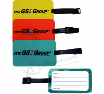 Embossed logo rubber luggage name tag silicone luggage tag