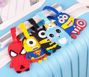 3D cartoon embossed silicone bag tag with paper bookmark