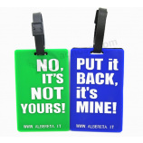 OEM bright colored embossed logo silicone luggage tag