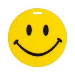 Oem design souriant visage silicone étiquette tag usine