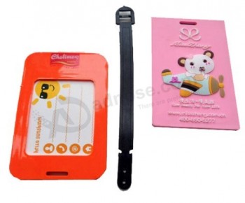 Wholesale soft pvc plastic luggage tag with strap