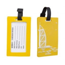 Aangepaste siliconen tag merk pvc rubber bagagelabel voor cadeau