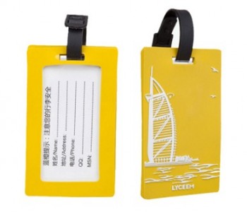 Custom silicone tag brand PVC rubber luggage tag for gift