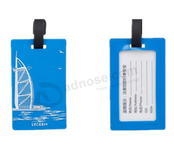 Etiquetas de bolsa de viaje de silicona etiqueta maleta de viaje con tarjeta de presentación