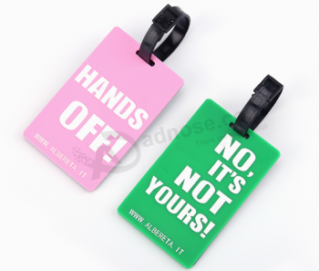 Soft pvc bag label silicone luggage tag for sale