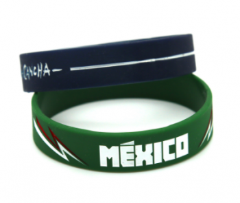 Wholesale logo printing custom men silicon wristband bracelet