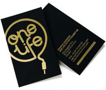 толстые коммерческие визитные карточки с логотипом с золотой фольгой
