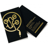 Cartes de visite commerciales épaisses avec logo d'estampage de feuille d'or