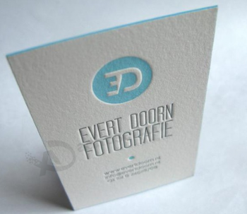 Competitive price white paper emboss logo name cards