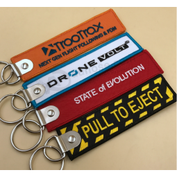 Manufacturer Custom Motorcycle Woven Key Tag Design your own keychain