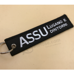 2018 Newest Custom Design Cool Style Fabric Keychain Embroidered Key Tag