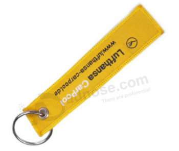 Wholesale Embroidered Double-sided Fabric Key Chain Key Tag