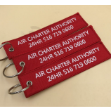 Fabric Material Embroidery Keychain Type Embroidered Key Tag