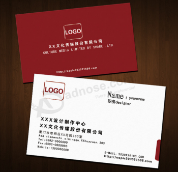 Fabricante de tarjetas de presentación de papel comercial impreso personalizado