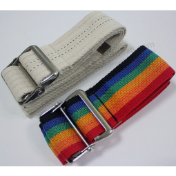 Printed logo polyester luggage belt with metal buckle with high quality and any size