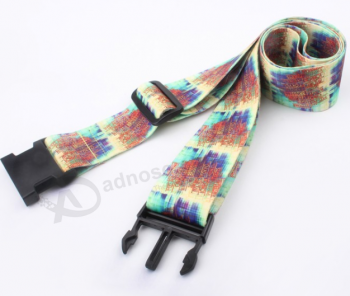 Printed logo luggage strap with combination lock