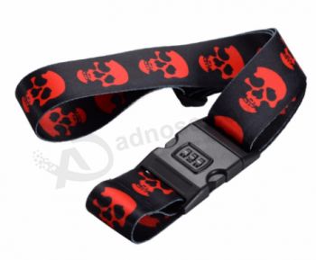 Wholesale custom made travel suitcase luggage strap with code lock with high quality and any size