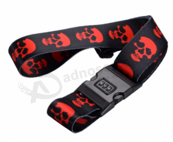 Wholesale custom made travel suitcase luggage strap with code lock