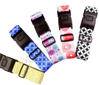 Adjustable polyester travel luggage belt with digital scale and lock with high quality and any size