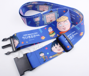 Heat transfer printed heavy duty cartoon luggage straps with high quality and any size
