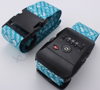 Fashion Customized Logo Jacquard TAS Lock Luggage Strap Belt with high quality and any size