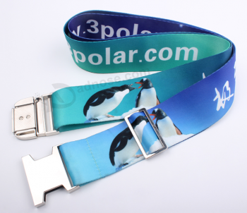 Cheap Printed Logo Luggage Strap With Metal Buckle with high quality and any size