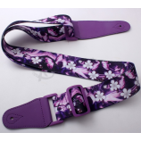 Moda personalizado poliéster guitarra alças de couro de microfibra