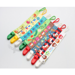 Eco-friendly printed polyester baby pacifier clip
