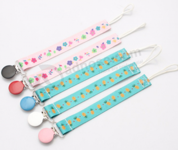 Wholesale colorful baby metal pacifier clips lanyard