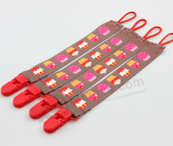 Baby Care Dummy Soother Ribbon Chain Pacifier Holder Clip with high quality and any size