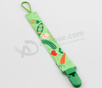 Factory Custom Pattern Printed Newborn Baby Pacifier Clip with high quality and any size