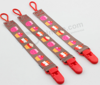 Wholesale polyester material pacifier clips for baby
