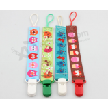 Multi Pattern Customized Portable Baby Pacifier Holder Clips with high quality and any size