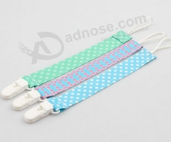 Custom Colorful Polka Dot Ribbon Pacifier Clip Holder
