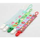 Flower Polka Dot Printed Ribbon For Baby Bottle Pacifier Clip