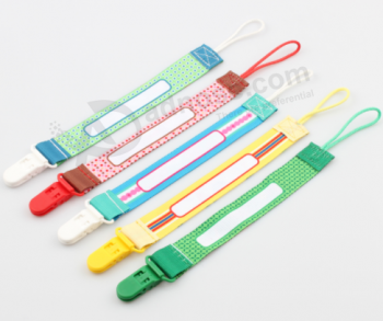 Baby Soother New Arrival Ribbon Pacifier Clip Holder Factory with high quality and any size