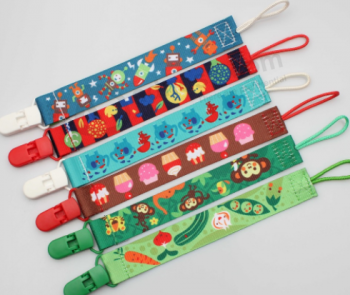 Custom Polyester Pacifier Clips for baby nipple with high quality and any size