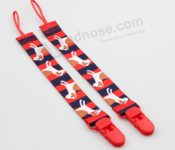 Red ribbon Christmas gift baby pacifier clip