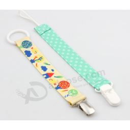 Lovely Polka Dot Ribbon Chain Baby Pacifier Holder Clip with high quality and any size