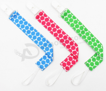 Groothandel polyester babyfopspeen houder ketting met plastic clip