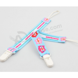 Fashion Design Bpa Free Pet Personalized Polyester Pacifier Holder