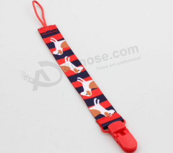 Factory Customized Polyester Ribbon Baby Girl Pacifier Clips