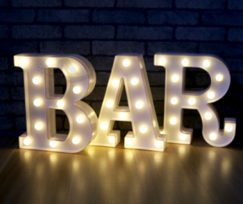 metal light up letter Customized Shape Coffee Bars signs
