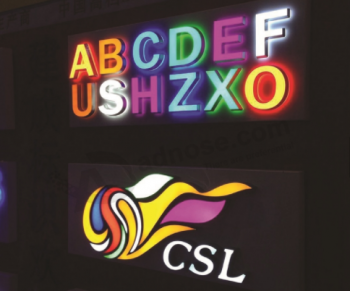 Acrílico cor personalizada levou a letra do alfabeto para sinal de loja