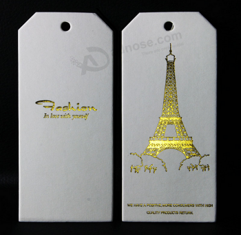 High quality gold logo hang tag for clothing