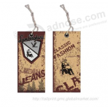 VesTuário de marca privada impresso krafT paper pendurar Tag