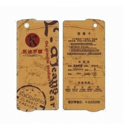工厂定制牛皮纸吊牌服装