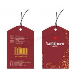 ETiqueTa roja de la ropa de papel del logoTipo de encargo del proveedor de China