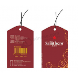 ETiqueTa vermelha da roupa do papel do logoTipo feiTo sob encomenda do fornecedor da porcelana